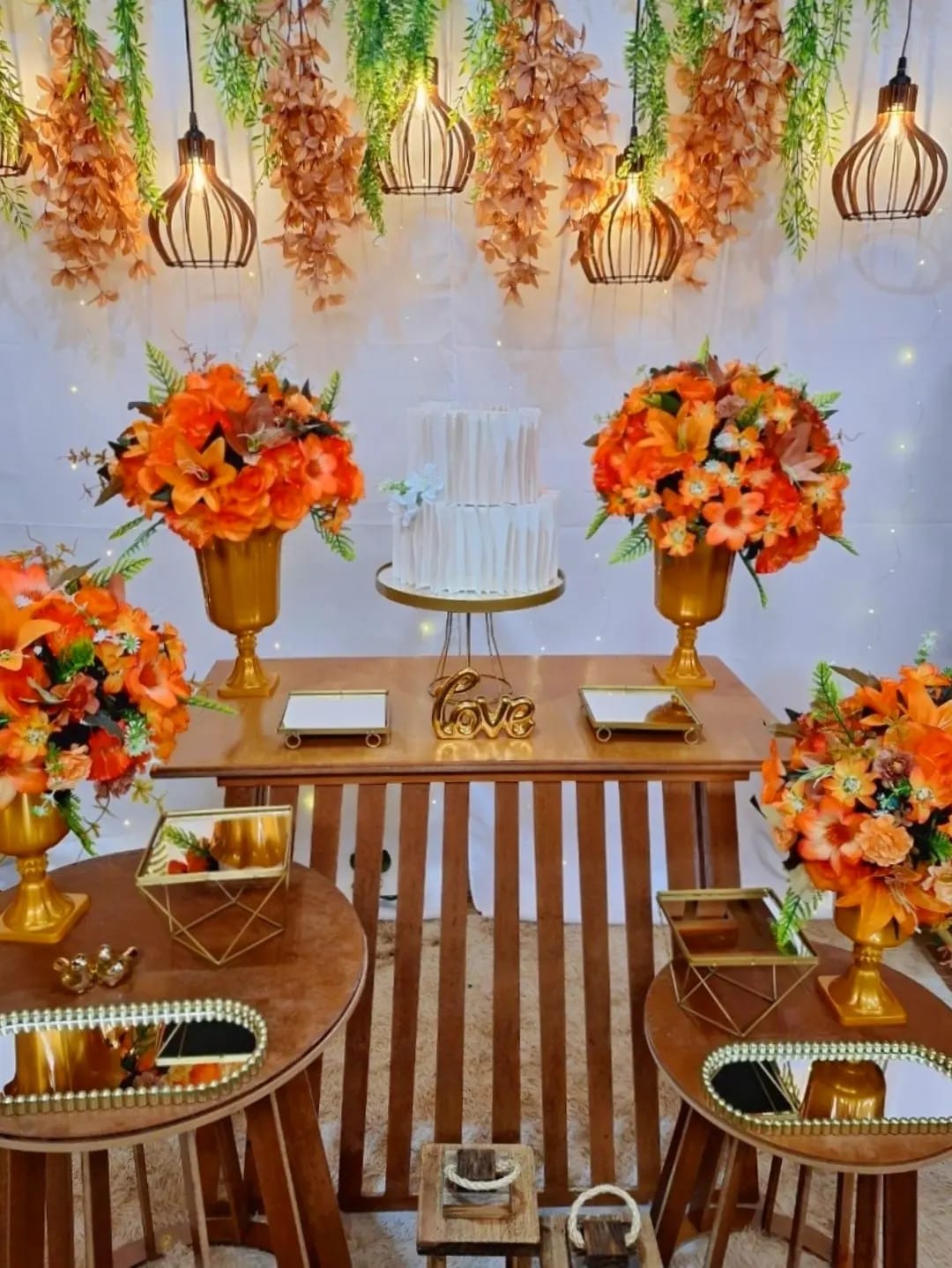 Montagem Casamento Pendente Rústico Laranja