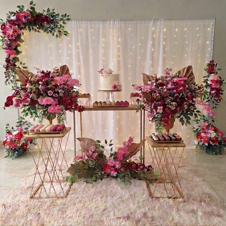 Montagem Casamento Rosa com LED - W&N Decor Festas
