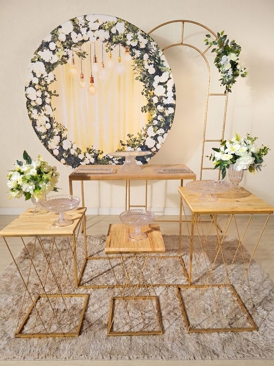 Montagem Casamento Verde e Dourado